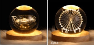 Luminous Starry Sky And Planets Moon Moon Crystal Ball Lamp