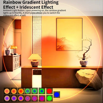 RGB Gradient LED Night Light With Motion Sensor Wall Lamp Rechargeable Ambient