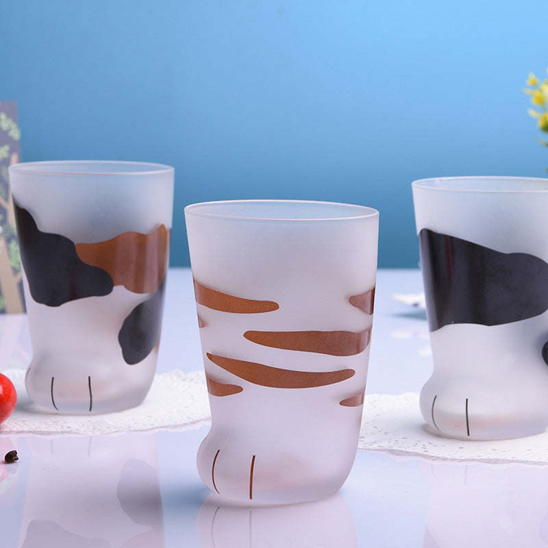 Creative Cute Cat Paws Glass Tiger Paws Mug Office Coffee Mug Tumbler Personality Breakfast Milk Porcelain Cup Gift