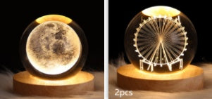 Luminous Starry Sky And Planets Moon Moon Crystal Ball Lamp
