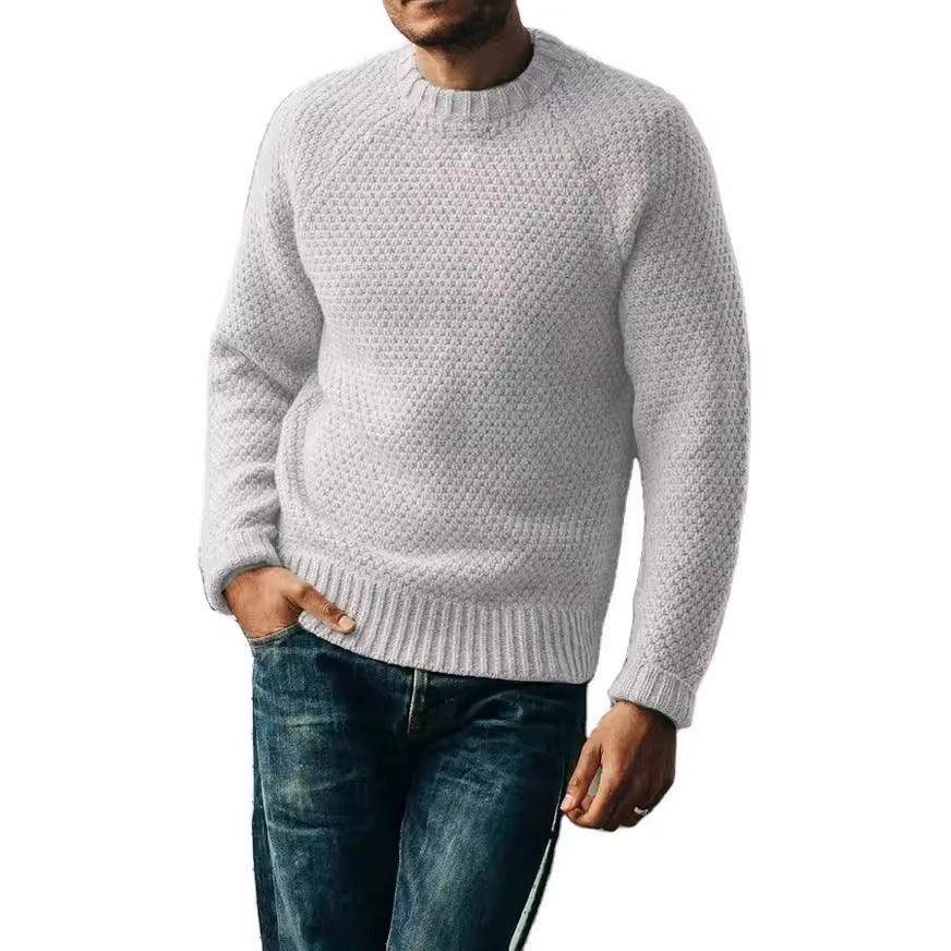 Men's Pullover Sweater Winter Round Neck Knitted Top