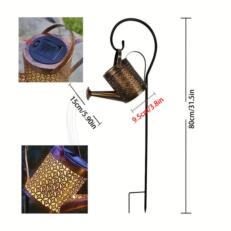 Watering Can Lights, Copper Solar Garden Lights