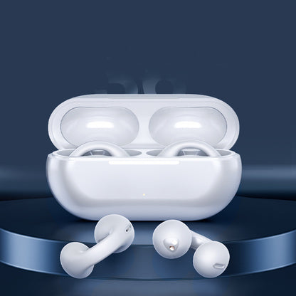 Wireless Ear Clip Bone Conduction Headphones Black Bluetooth Earphones