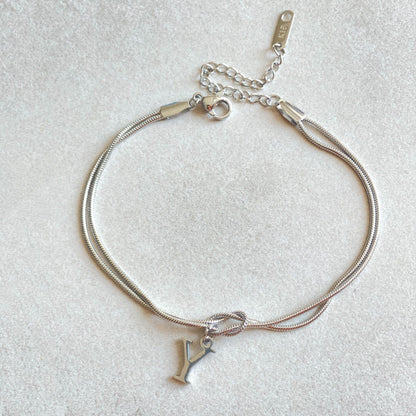 New Letter A-Z Love Knot Bracelets For Women Couple