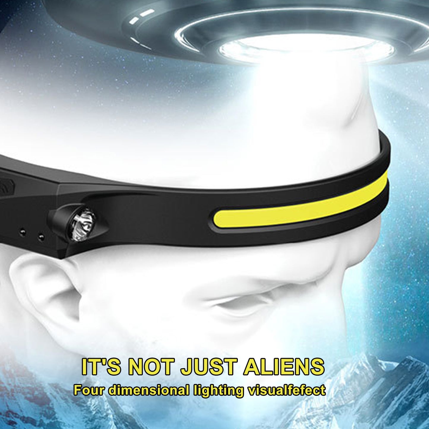 COB LED Induction Riding Headlamp Flashlight USB Rechargeable