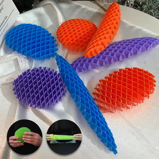 Colorful Worm Squeeze Stretchy Toy Sensory Deformation Plastic Shrapnel Decompression Worm Toy
