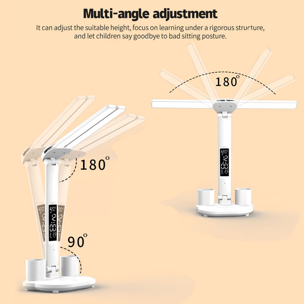 LED Desk Lamp,Multifunction Table Lamp With Calendar USB Night Light