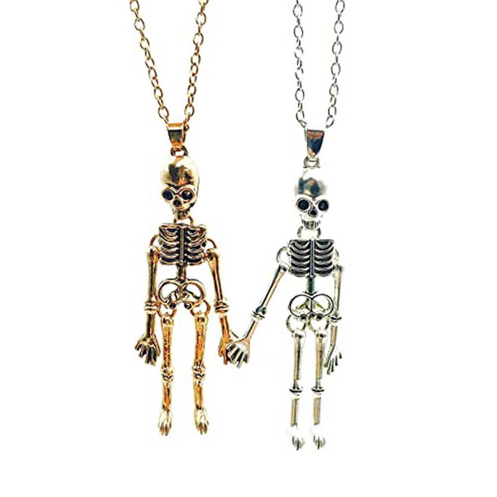 Dark Halloween Necklace Human Skeleton