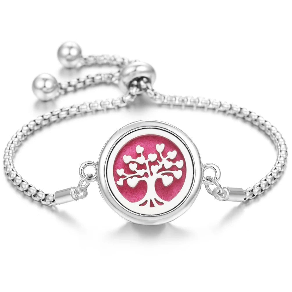 Lucky Tree Aromatherapy Oil Stainless Steel Alloy Bracelet