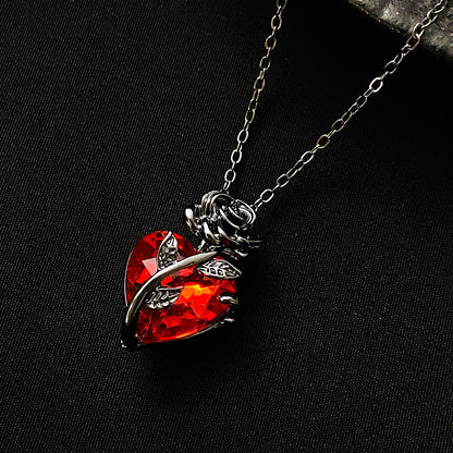 Punk Rose Love Necklace Fashion Personality Heart-shaped