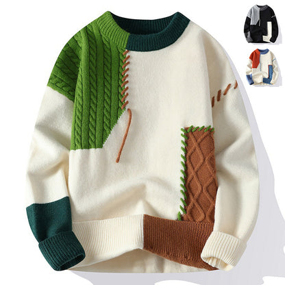 Ins Color block Pullover Sweater Winter Fashion