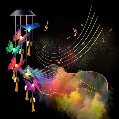 Color Changing Solar Power Wind Chime Crystal Ball