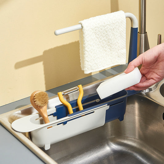 Kitchen Multifunctional Sink Shelf Rag Rack