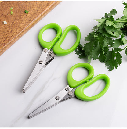 Multifunctional Multi-layer Green Onion Scissors Stainless Steel