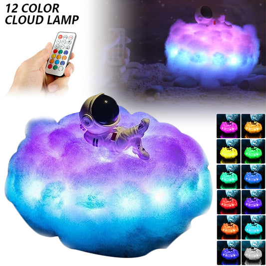 LED Colorful Clouds Astronaut Lamp With Rainbow Effect