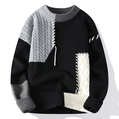 Ins Color block Pullover Sweater Winter Fashion