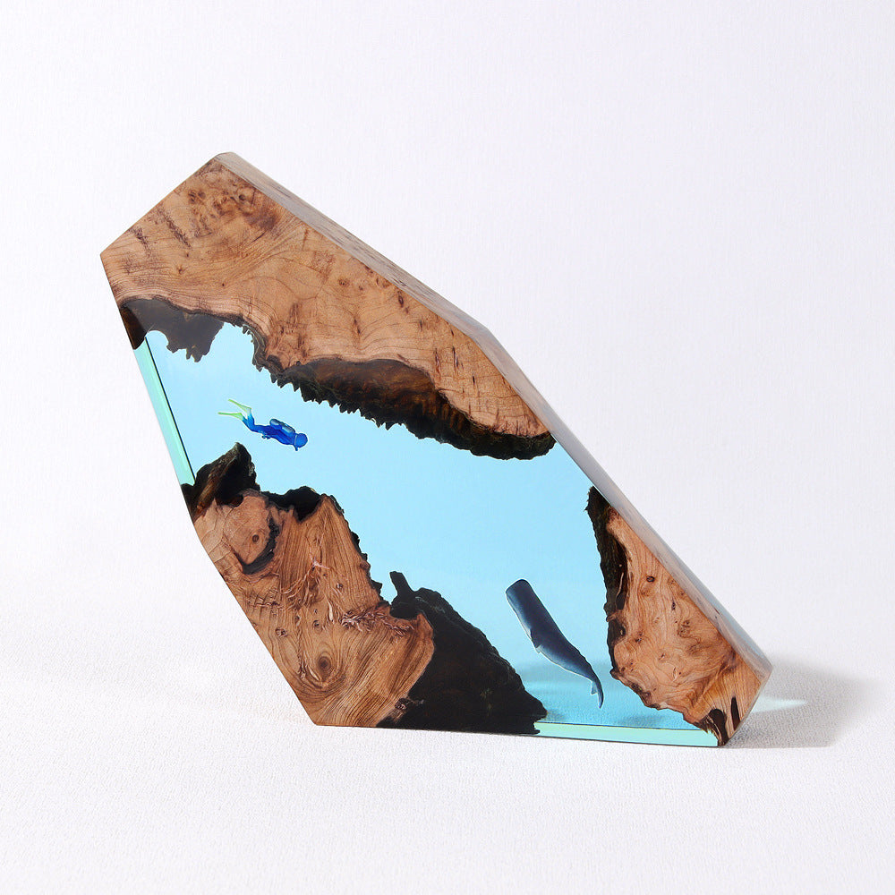 Cavern Whale Diver Tabletop Lamp Decoration Marine Art