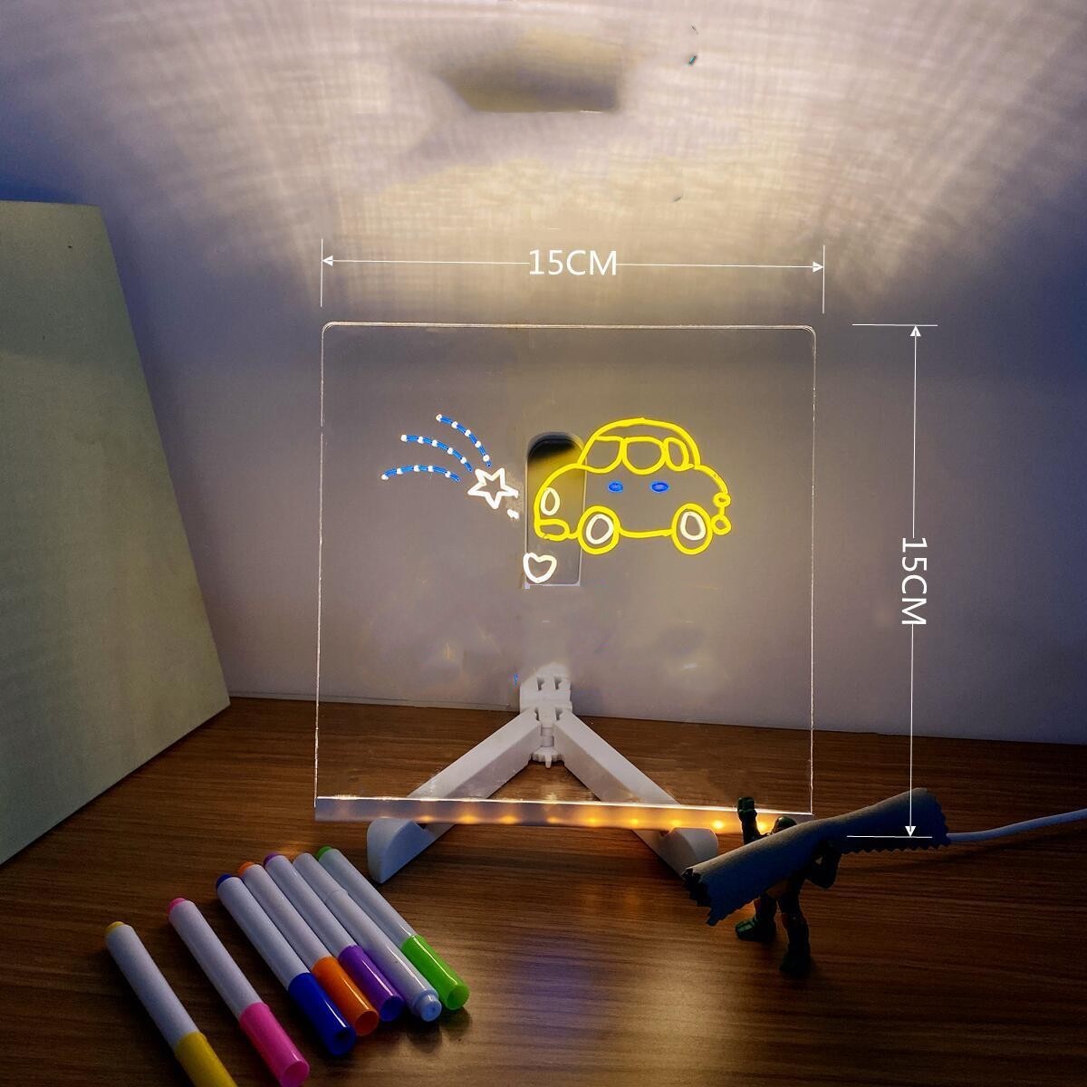 Acrylic DIY Note Board LED Night Light Creative Message Board