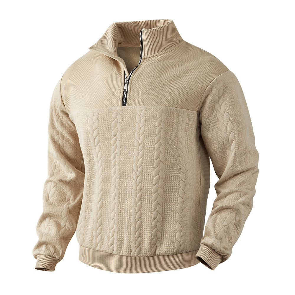 Men's Jacquard Fall Winter Long-sleeved Warm Pullover