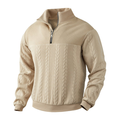 Men's Jacquard Fall Winter Long-sleeved Warm Pullover