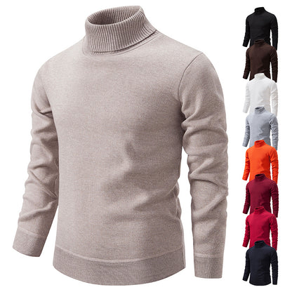 Men's Turtleneck Pullover Sweater Fashion Solid Color