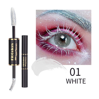 Double-headed Color Mascara Thick Curl More Than Waterproof Not Smudge White Eyebrow Dyeing