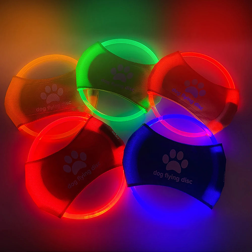 Dog Flying Discs Light Glowing LED Luminous Training