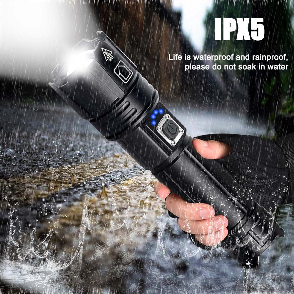 Telescopic Zoom Input And Output Outdoor Strong Light Flashlight