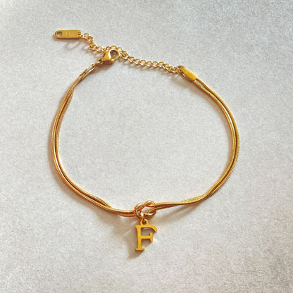 New Letter A-Z Love Knot Bracelets For Women Couple