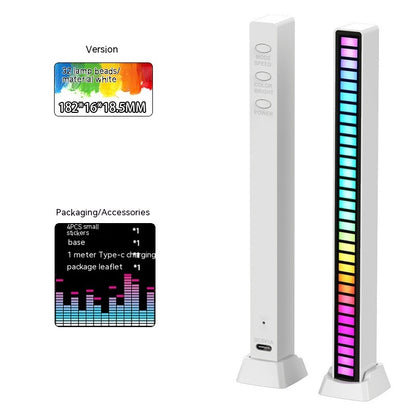 Led Sound Control Light Bar RGB Ambient Pickup Rhythm Lamp