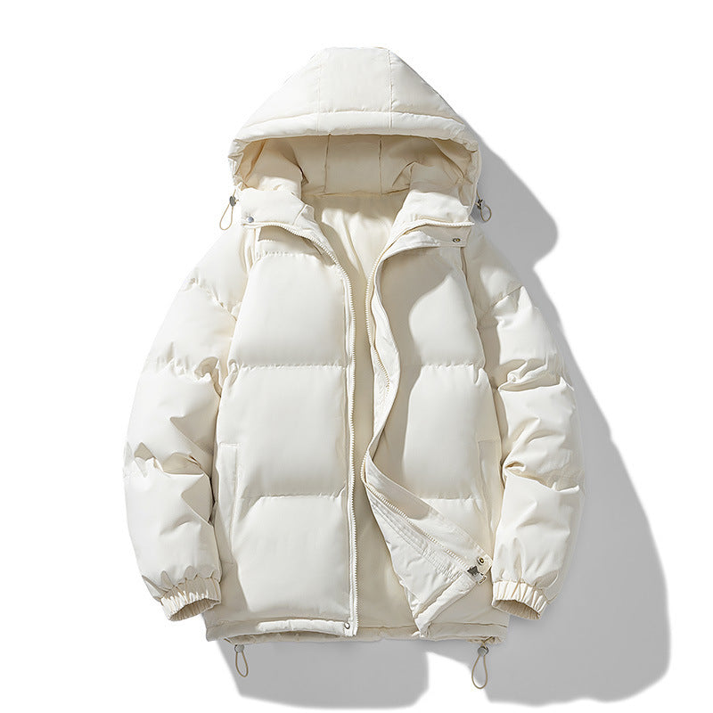 Men's Hoodie Coat Winter Fashion Solid ZIp-up Thickened Jacket