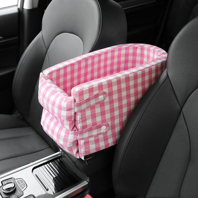 Portable Pet Dog Car Seat Central Control Nonslip Dog Carriers Safe Car Armrest