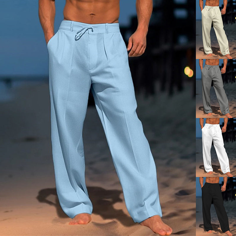 Casual Wide-Leg Straight Pants With Pockets Fashion