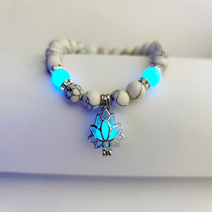 Energy Luminous Lotus Natural Stone Bracelet Yoga Healing Luminous