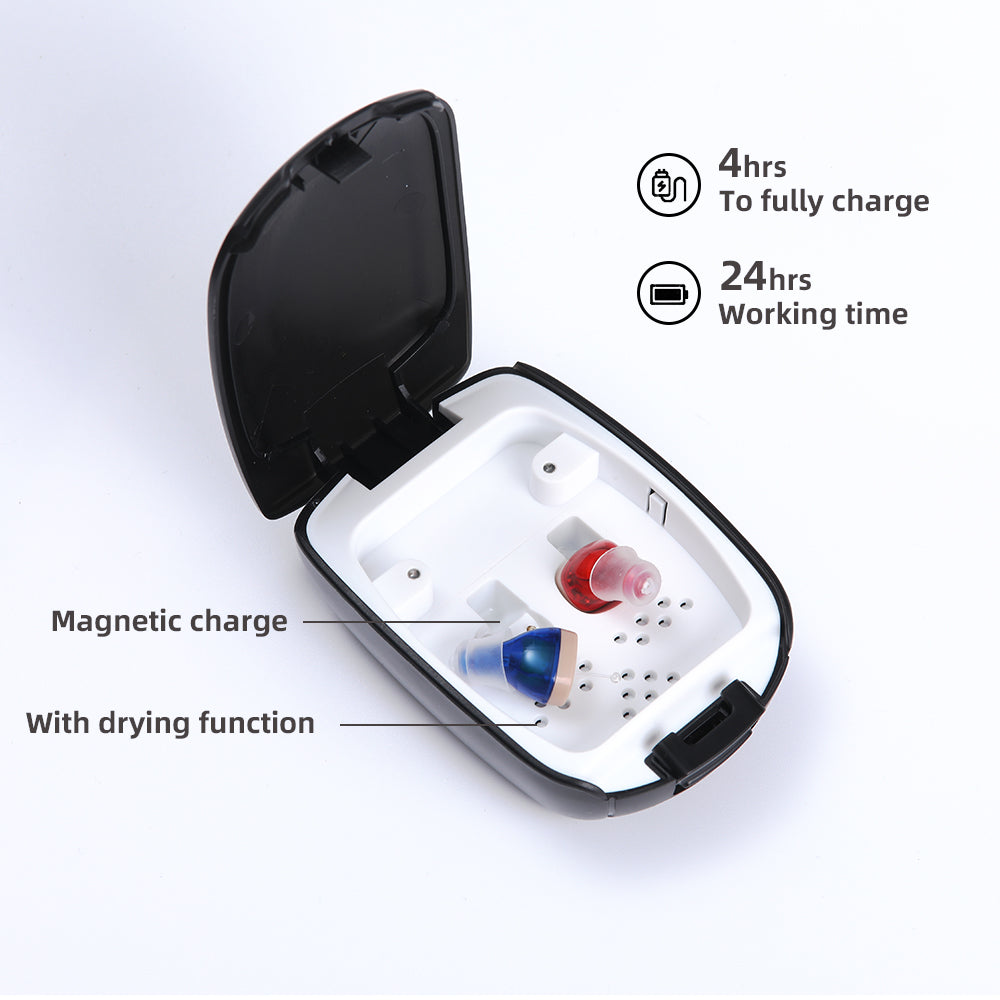 Rechargeable Hearing Amplifier To Aid And Assist Hearing Of Seniors And Adults, Invisible Mini Digital Amplifiers Small & Light