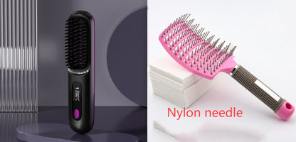 2 In 1 Straight Hair Comb Wireless Hair Straightener Brush
