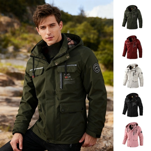 Fashion Men's Casual Windbreaker Jackets Hooded Jacket Man