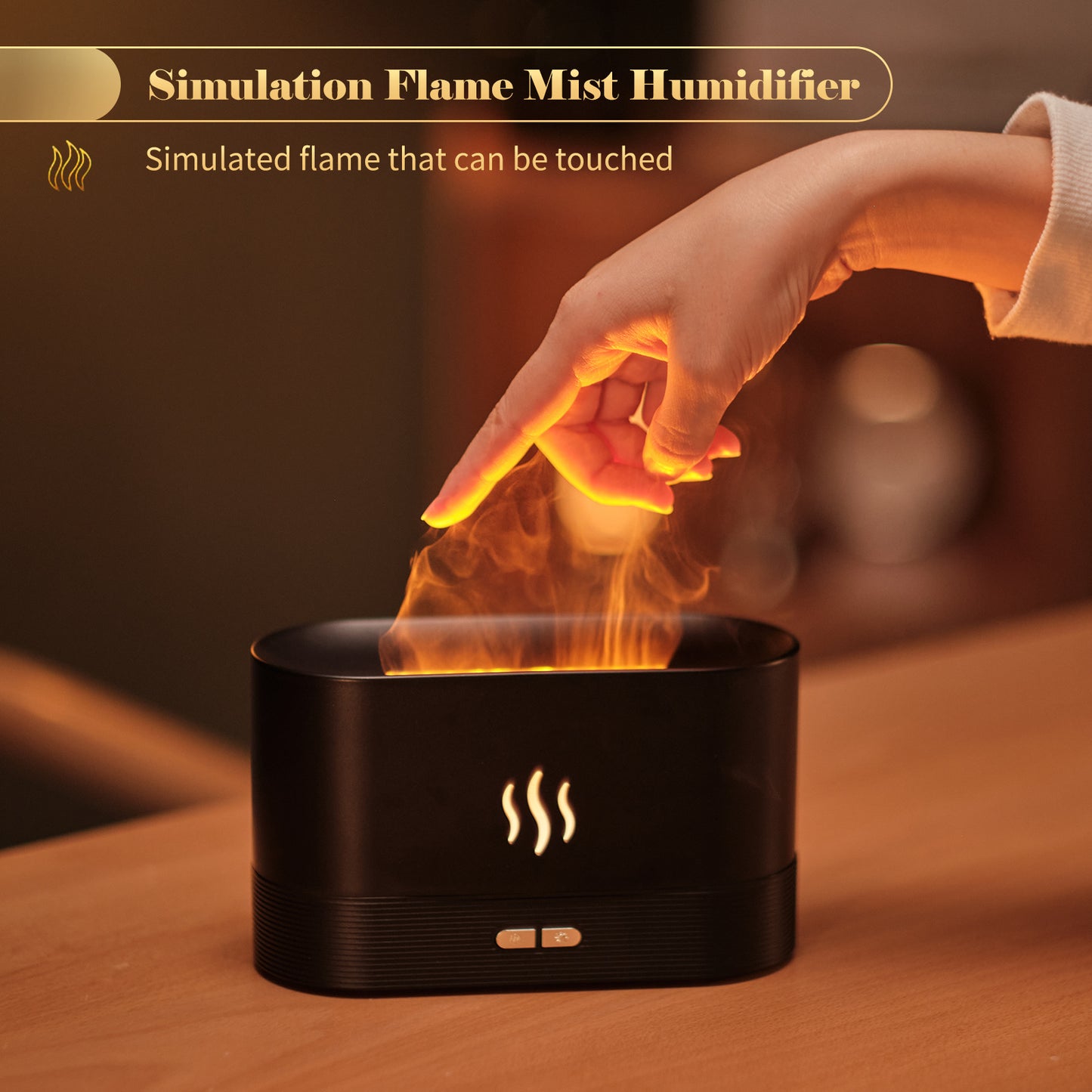 Aroma Diffuser With Flame Light Mist Humidifier Diffuser