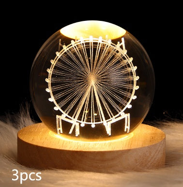 Luminous Starry Sky And Planets Moon Moon Crystal Ball Lamp