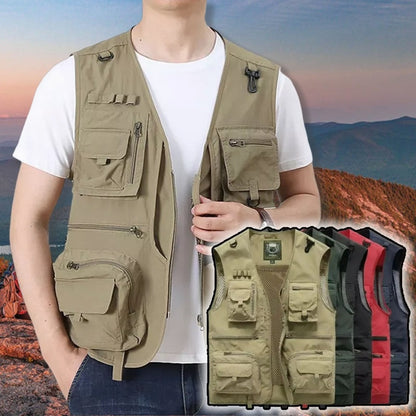 14 Pockets Summer New Men US Tactical Hiking Fishing Vest