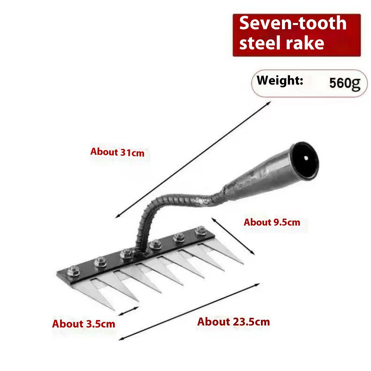 Thickened Weeding And Soil Turning Toothed Rake