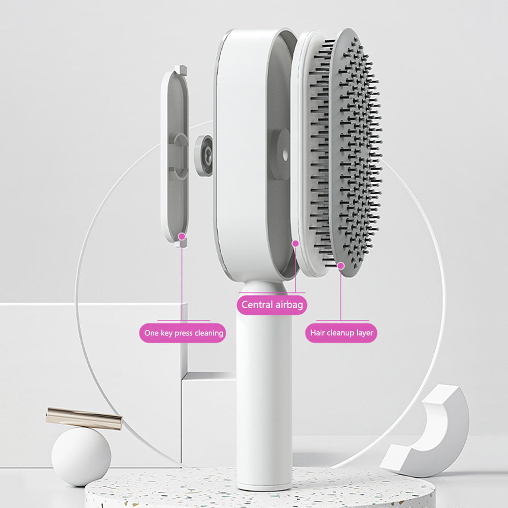 Self Cleaning Hair Brush For Women One-key Cleaning Hair Loss