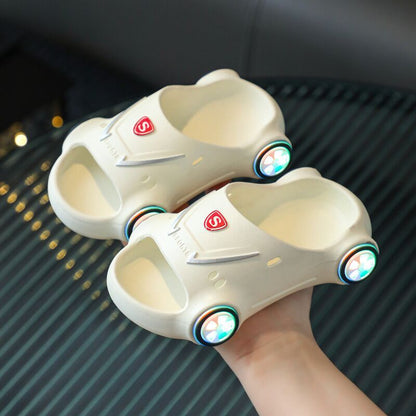 Kids Glowing Slippers Cartoon Car Sandals Children Sandals Anti Slip Boys