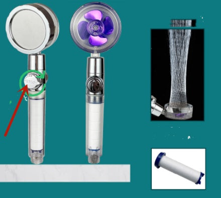 New Turbo Propeller Shower Head Water Saving High Pressure
