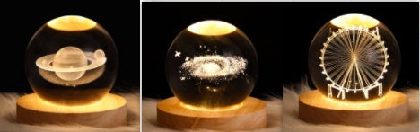 Luminous Starry Sky And Planets Moon Moon Crystal Ball Lamp