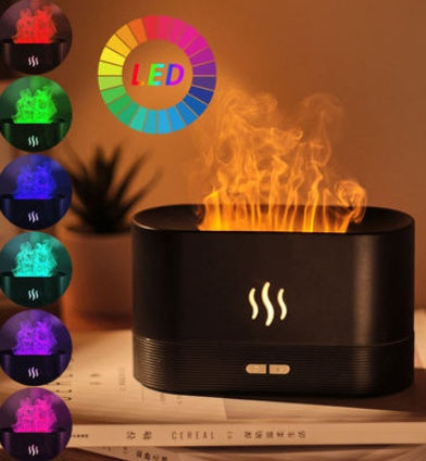 Aroma Diffuser With Flame Light Mist Humidifier Aromatherapy