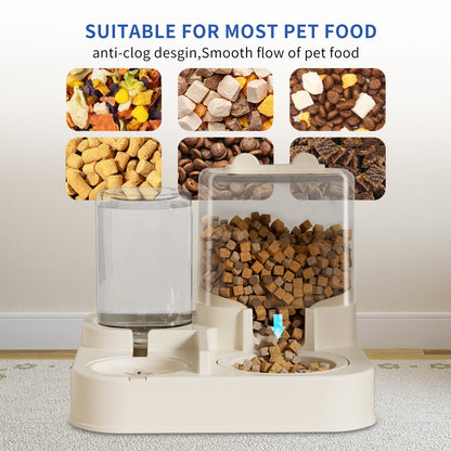 Transparent And Visible Pet Feeding And Drinking Dispenser