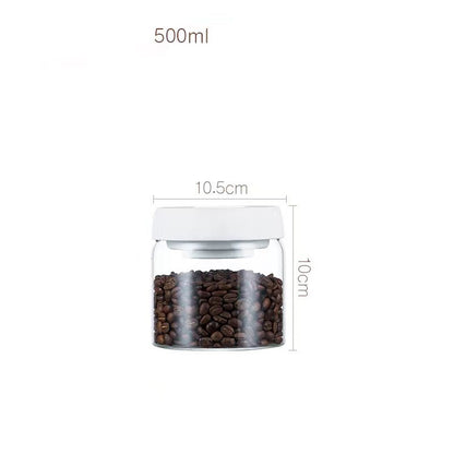 Vacuum Sealed Jug Set Black Coffee Beans Glass Airtight