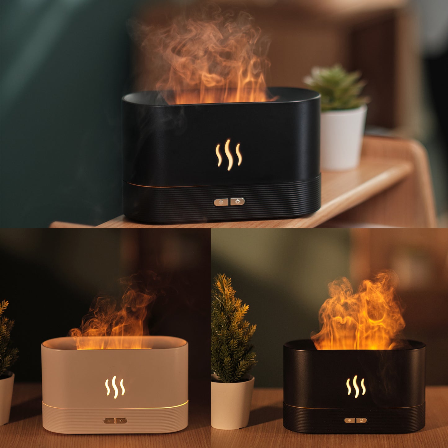 Aroma Diffuser With Flame Light Mist Humidifier Diffuser