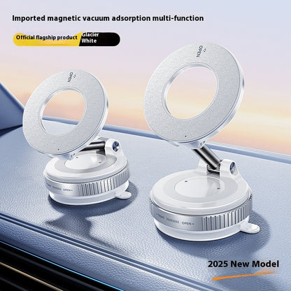 Magnetic Phone Holder With Vacuum Suction Foldable Adjustable Car Mount